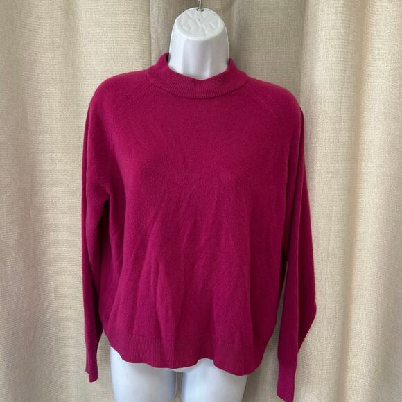 Debbie Morgan Hot Pink Cardigan Sweater Pullover Petite Large - Picture 1 of 6